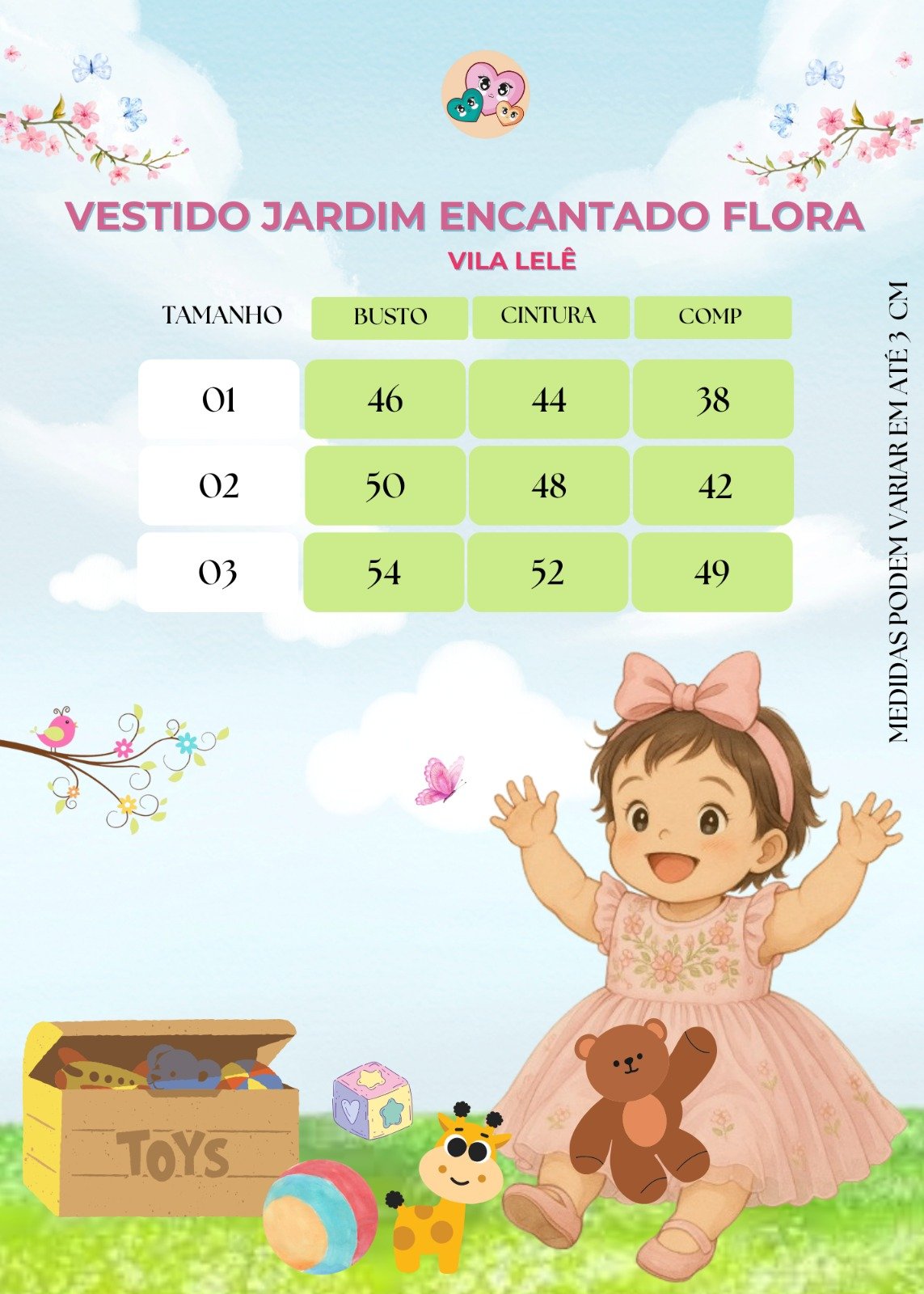 Vestido Vila Lele Jardim Encantado Flora Branco - Imagem 5