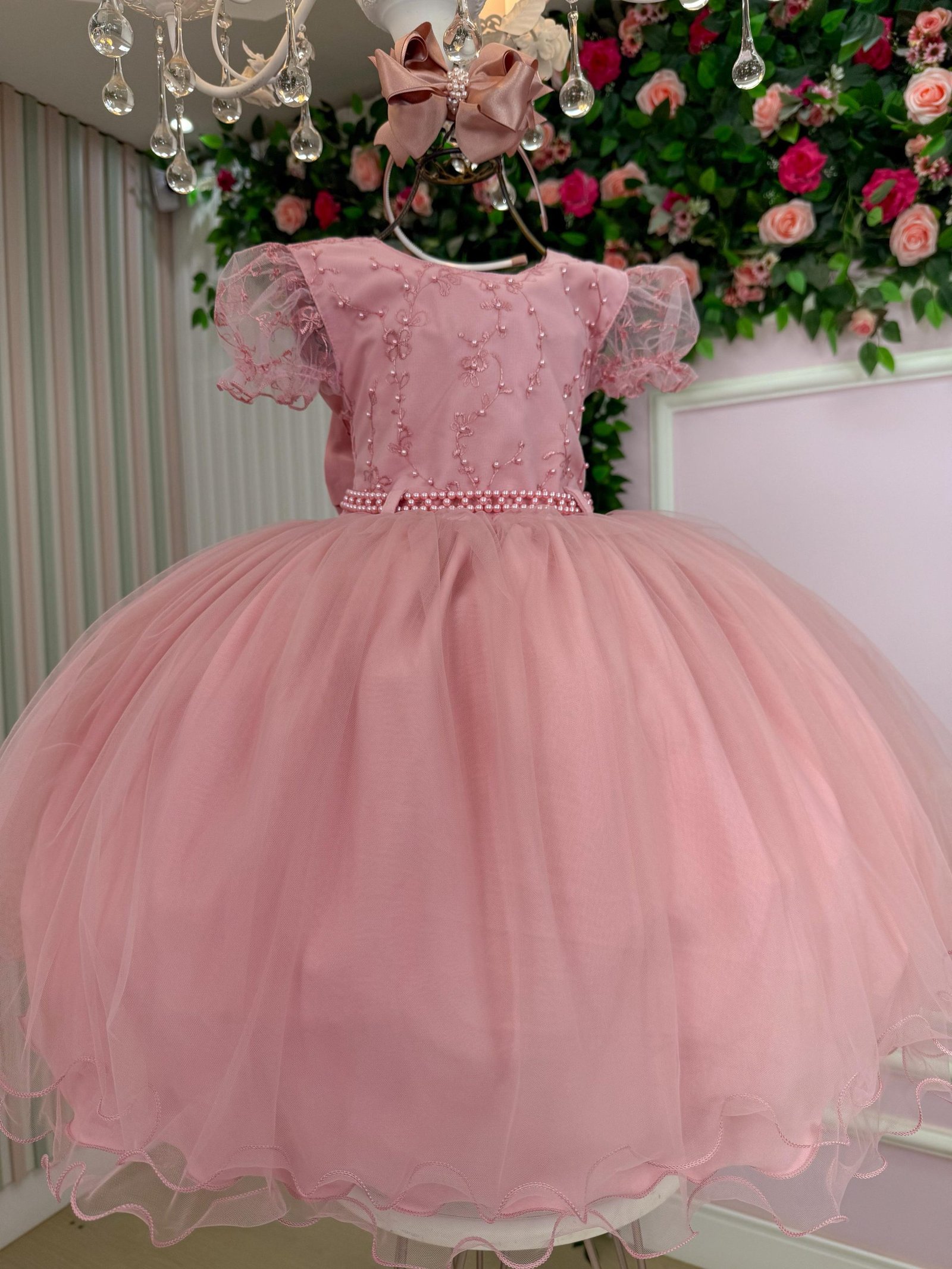 Vestido Infantil Menina Bonita Milene Rose - Imagem 4