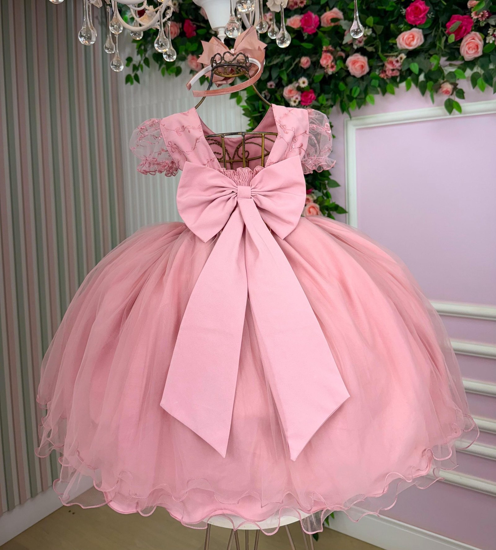 Vestido Infantil Menina Bonita Milene Rose - Imagem 5