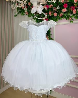 Vestido Infantil Menina Bonita Clarinha Branco