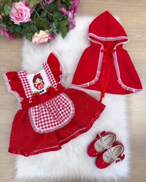 Romper/Vestido Princesa Belli Tematico Chapeuzinho Vermelho