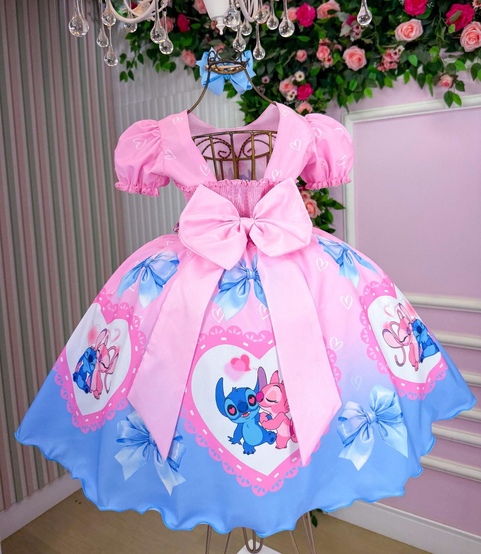 Vestido Tematico Luxo Stitch e Angel Modelo 4 - Imagem 5