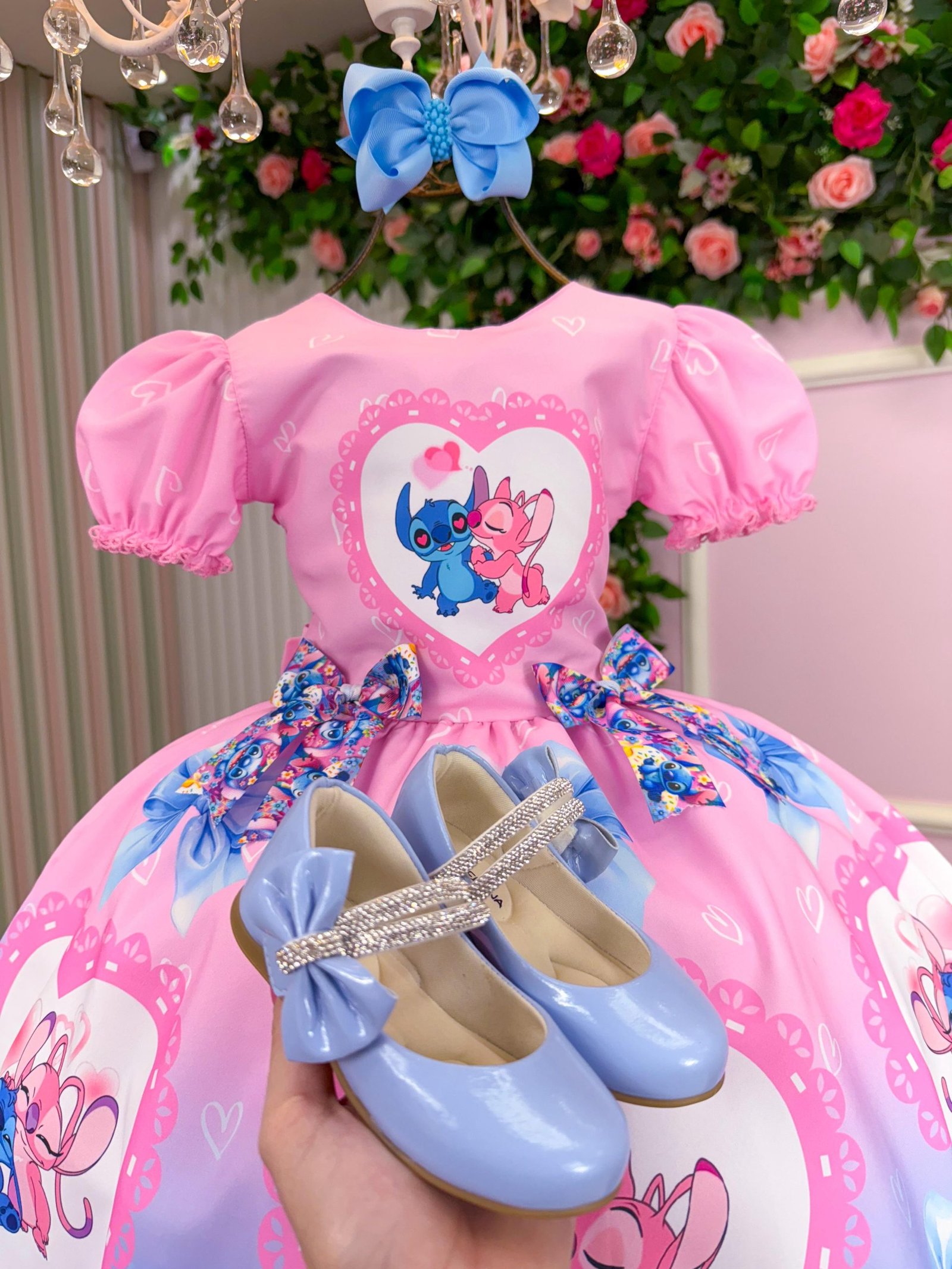 Vestido Tematico Luxo Stitch e Angel Modelo 4 - Imagem 4