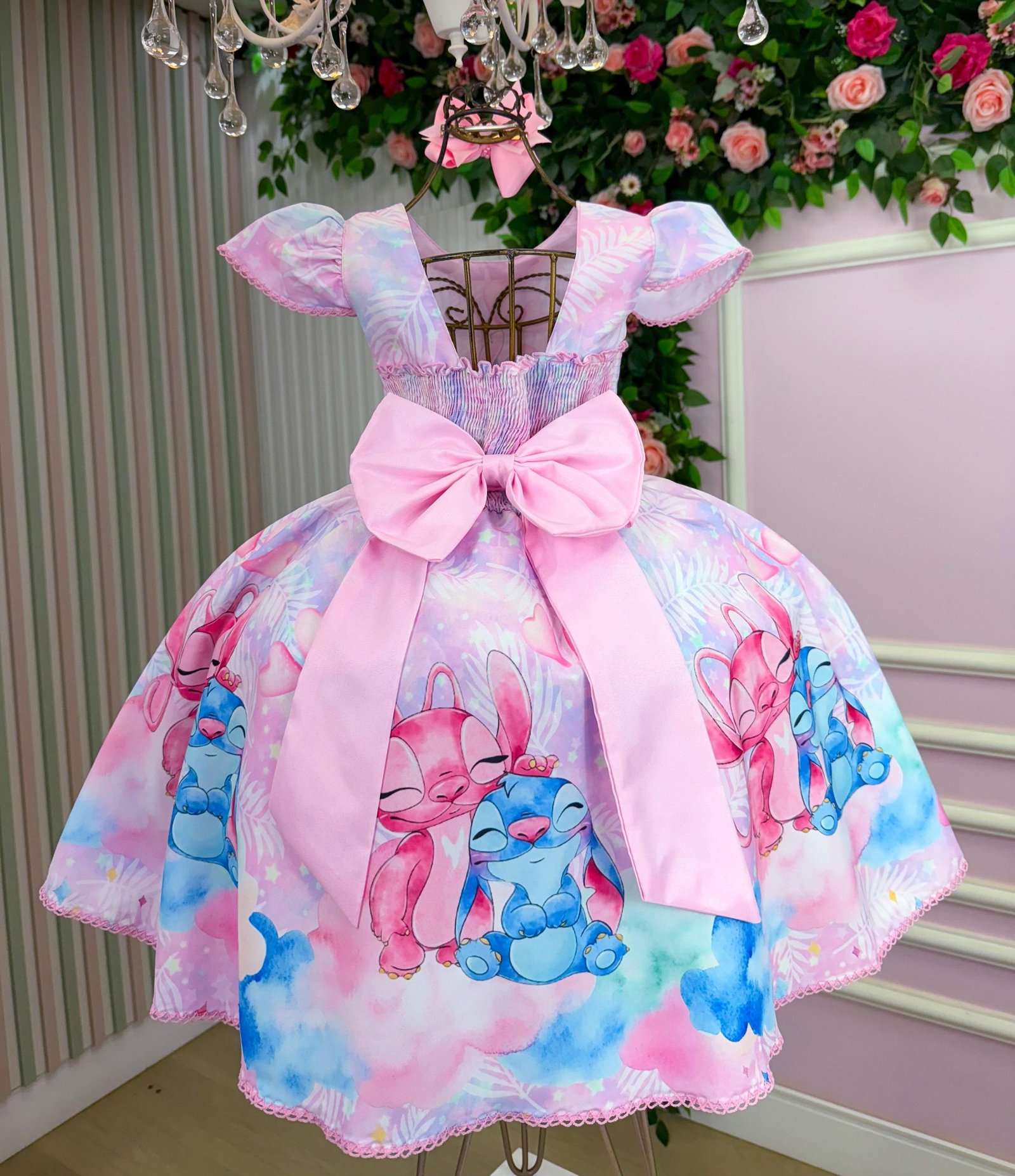 Vestido Tematico Luxo Stitch e Angel Modelo 2 - Imagem 5
