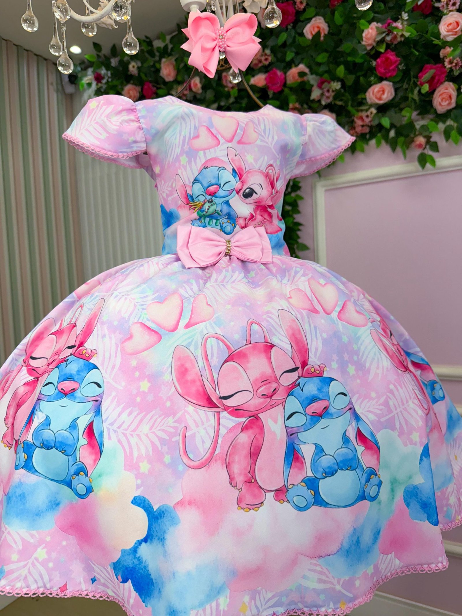 Vestido Tematico Luxo Stitch e Angel Modelo 2 - Imagem 2