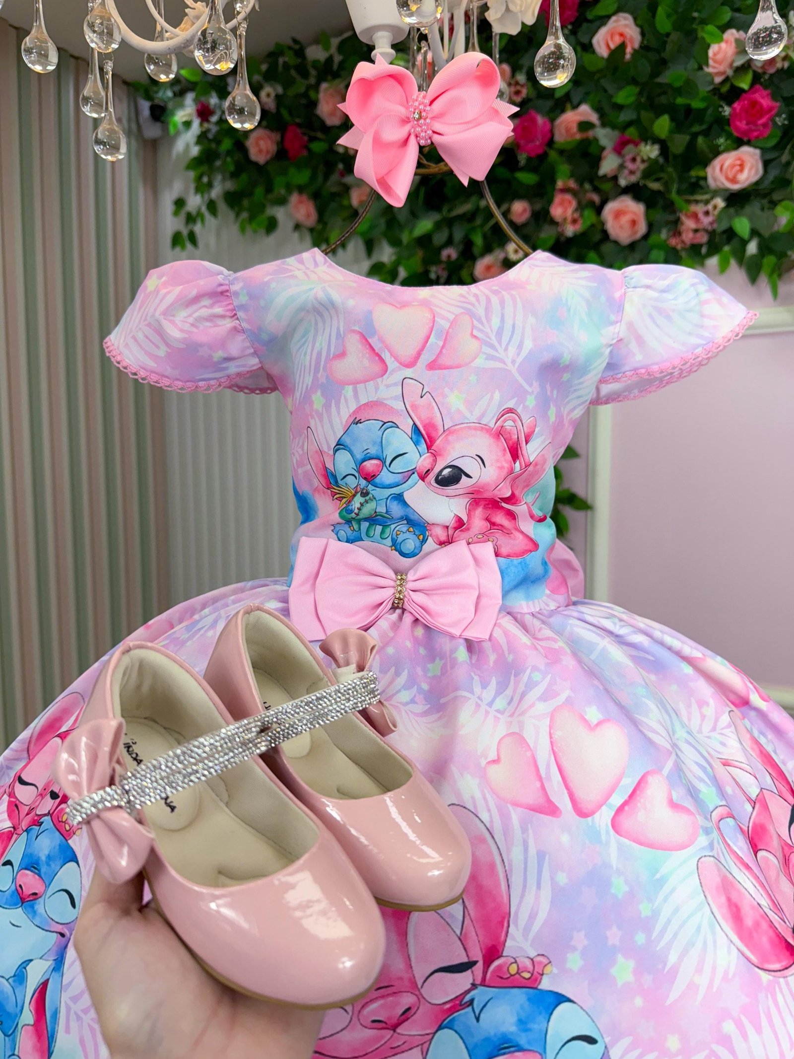 Vestido Tematico Luxo Stitch e Angel Modelo 2 - Imagem 4