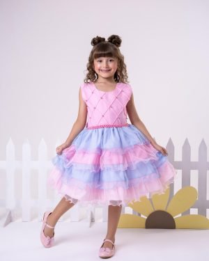 Vestido Ysa Kids Lauren Rosa