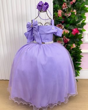 Vestido Banana Club Longo Doce Elegancia Lilas