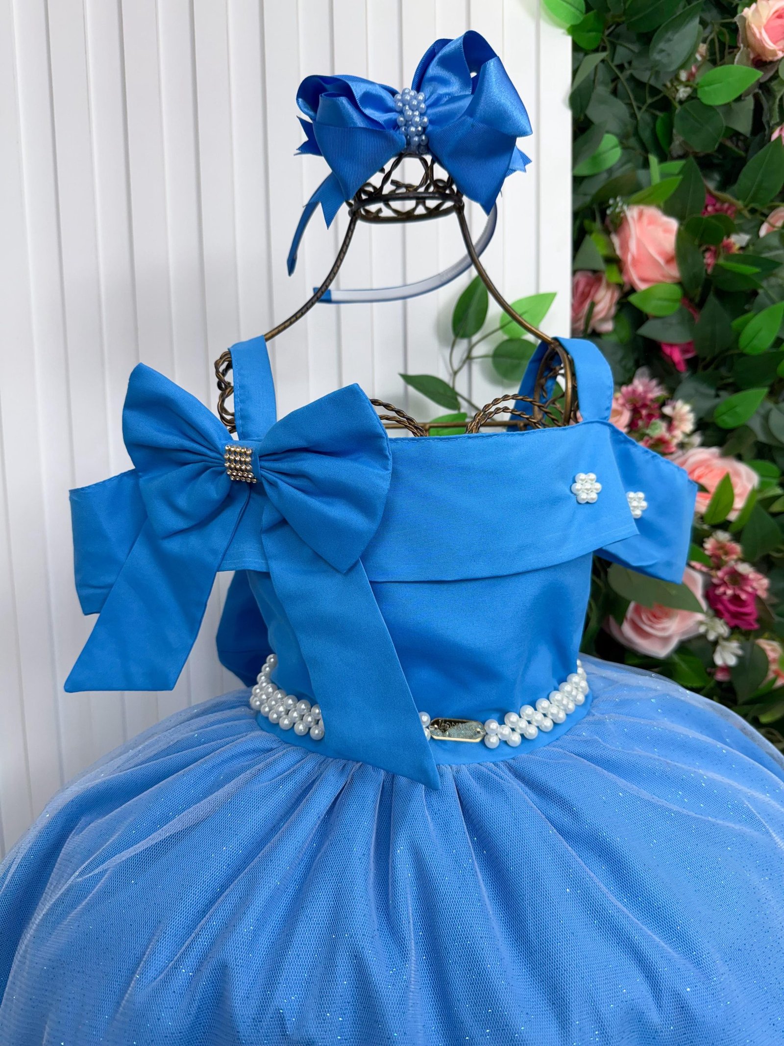 Vestido Banana Club Longo Doce Elegancia Azul Serenity - Imagem 2