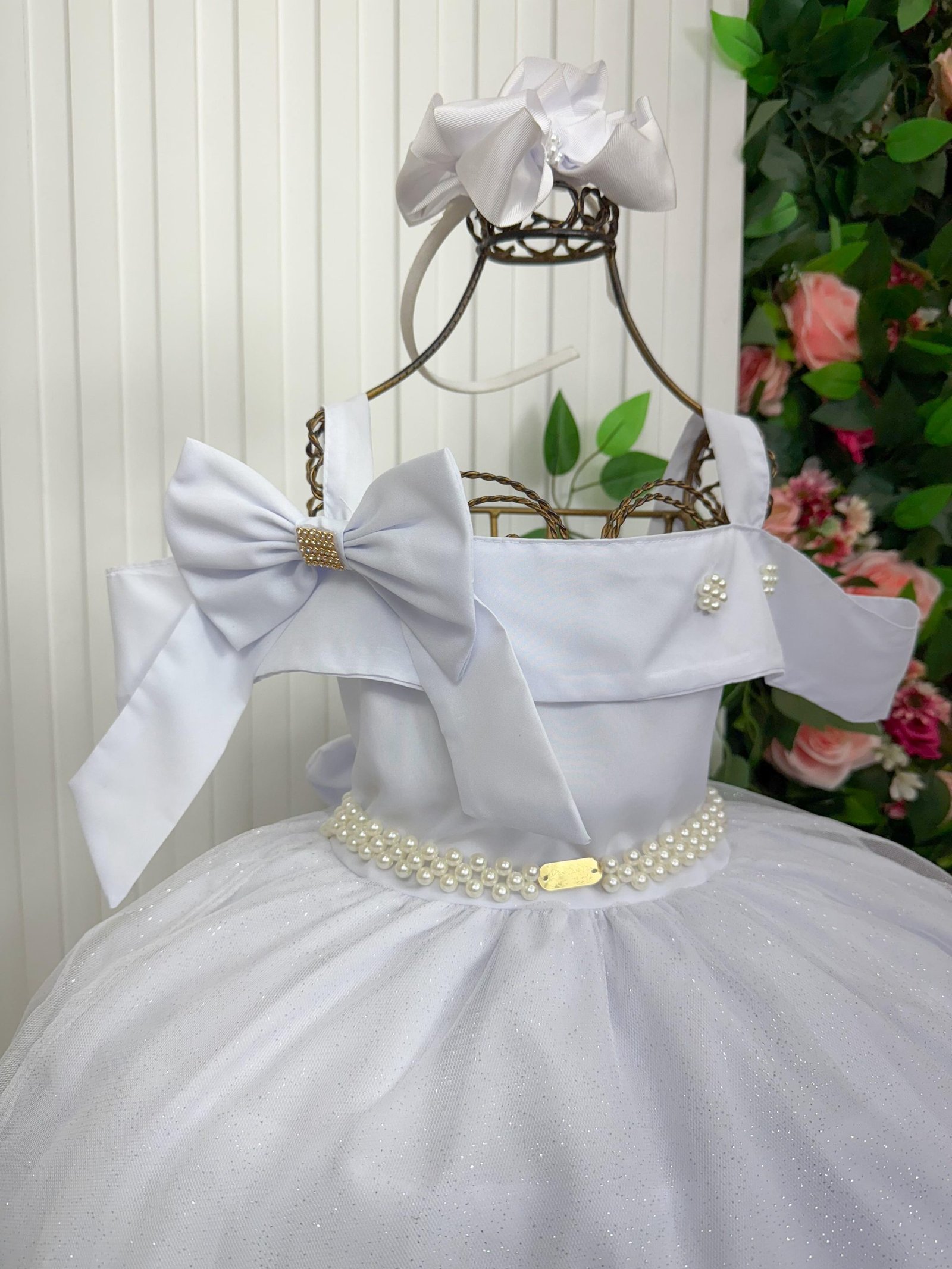 Vestido Banana Club Longo Doce Elegancia Branco - Imagem 2