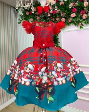 Vestido Marie Alegria do Noel Vermelho - Natal