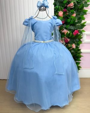 Vestido Banana Club Longo Diamante Azul Bebe