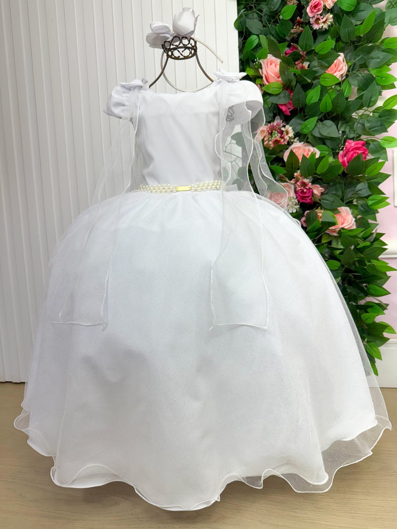 Vestido Banana Club Longo Diamante Branco - Imagem 2