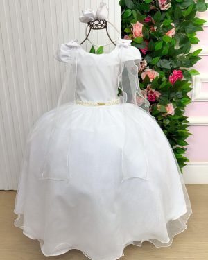 Vestido Banana Club Longo Diamante Branco