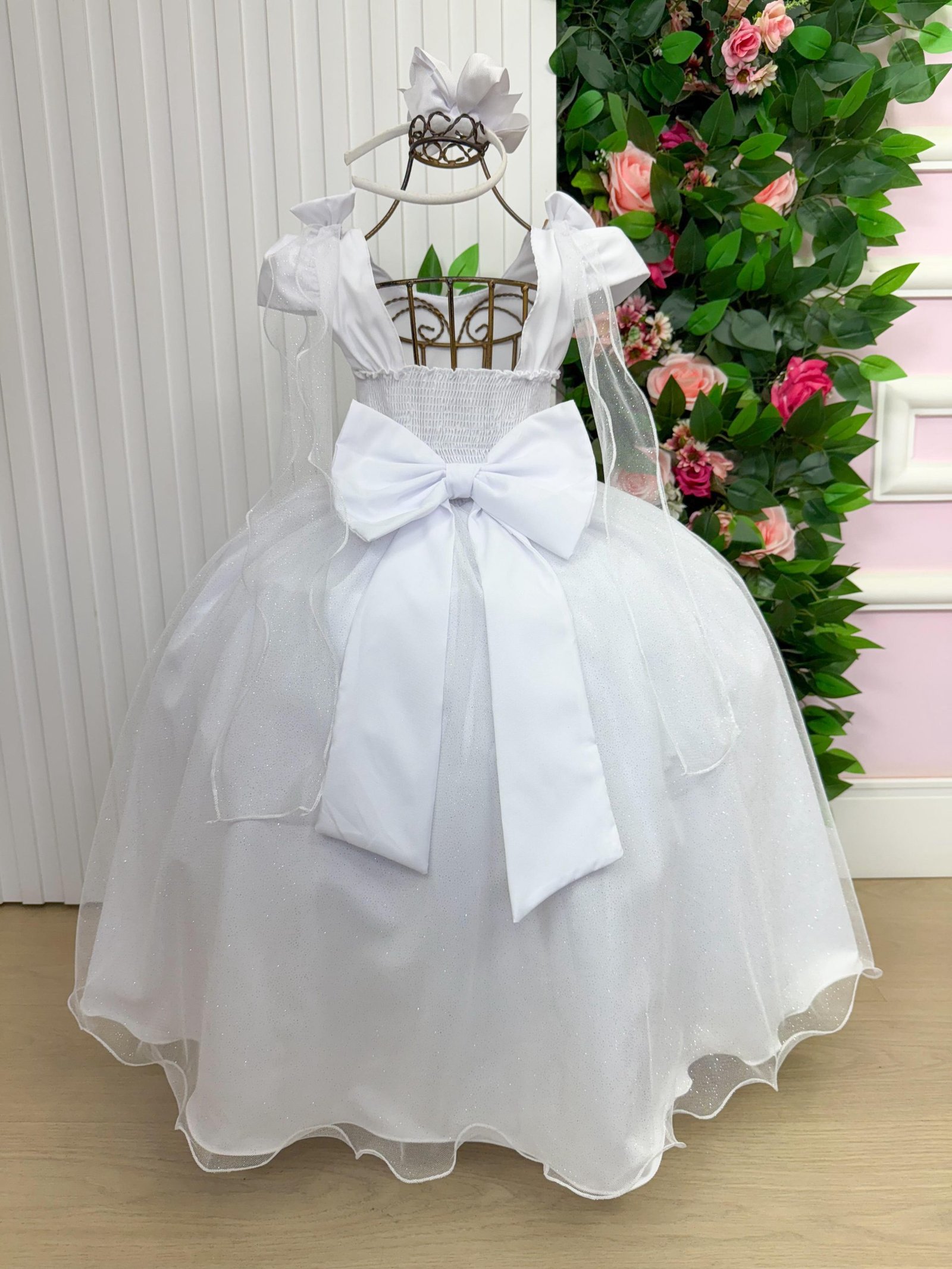 Vestido Banana Club Longo Diamante Branco - Imagem 5