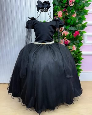 Vestido Banana Club Longo Diamante Preto