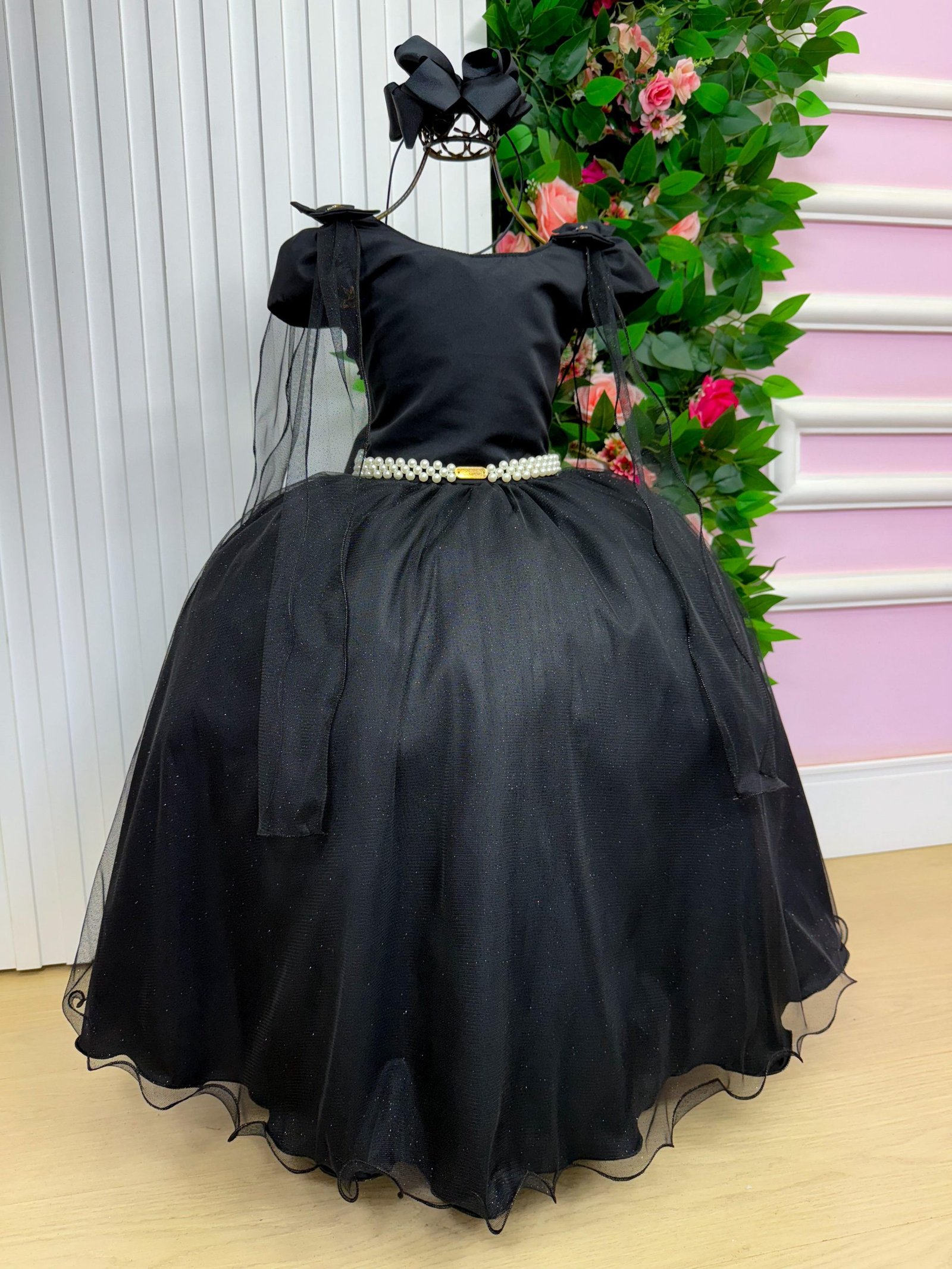 Vestido Banana Club Longo Diamante Preto - Imagem 3