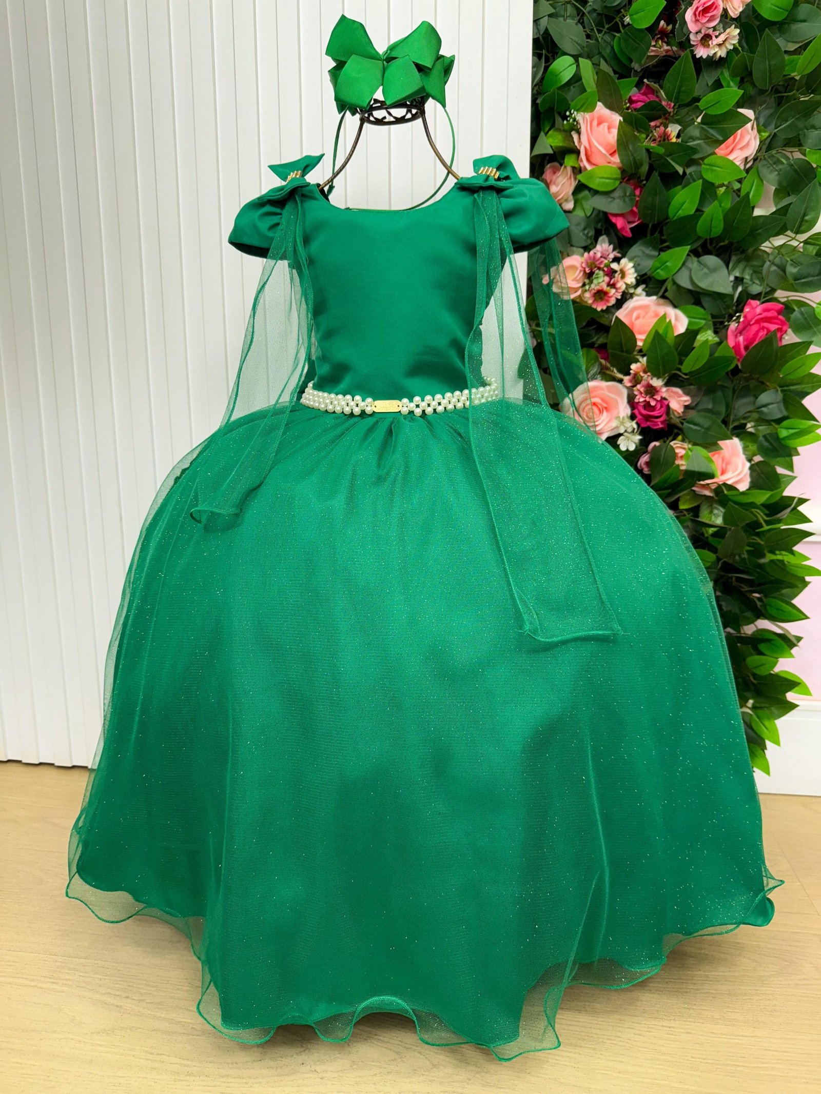 Vestido Banana Club Longo Diamante Verde Bandeira - Imagem 2