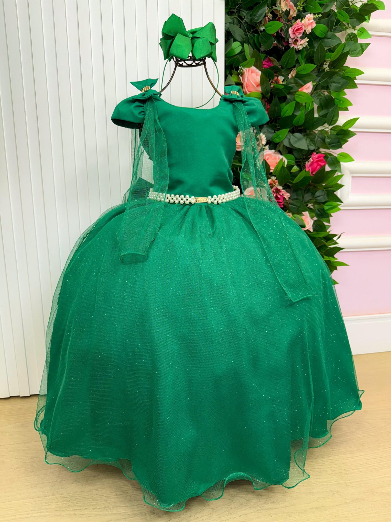 Vestido Banana Club Longo Diamante Verde Bandeira - Imagem 3