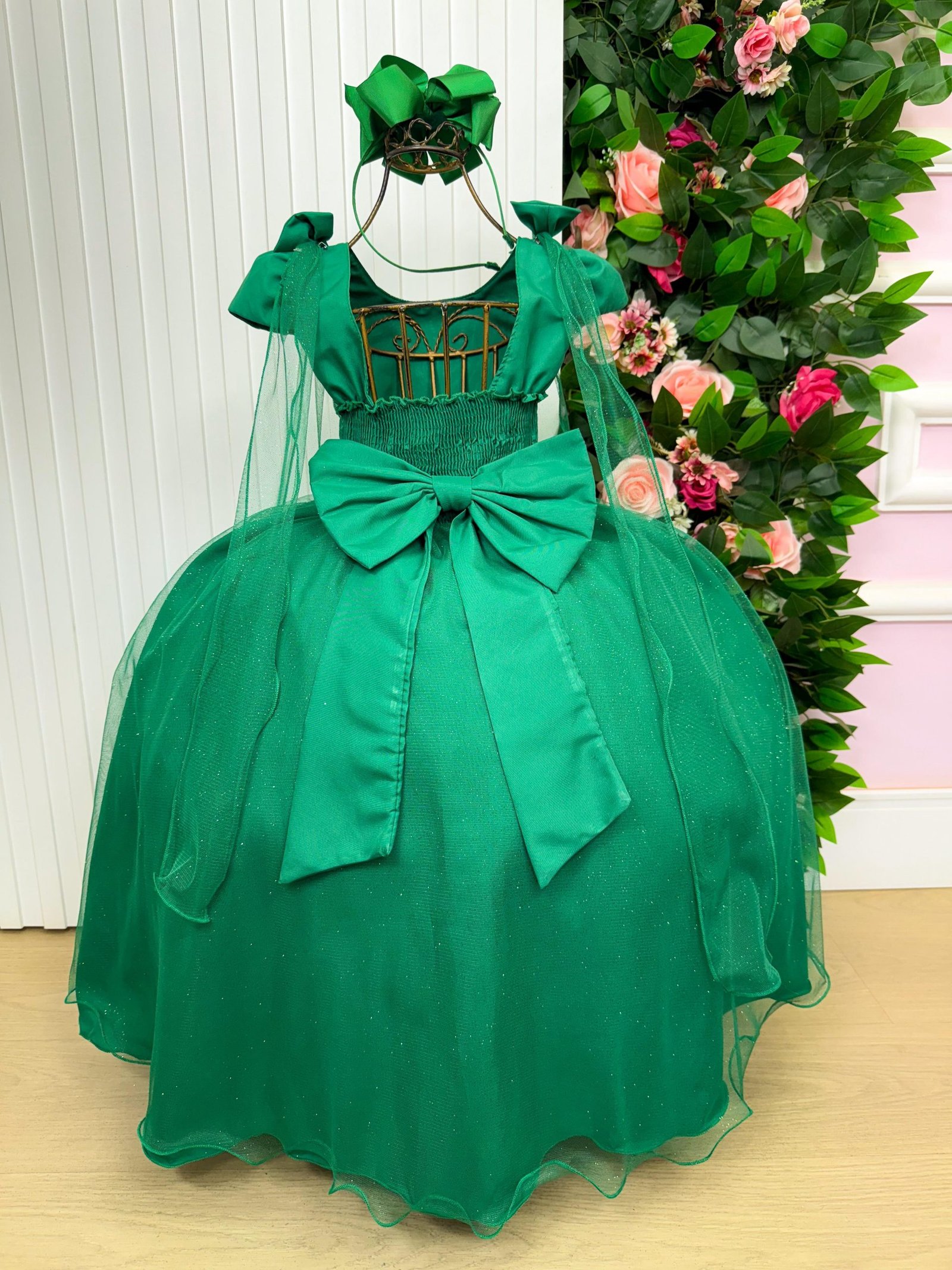 Vestido Banana Club Longo Diamante Verde Bandeira - Imagem 5