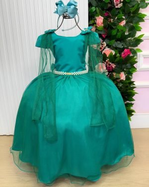 Vestido Banana Club Longo Diamante Verde Jade