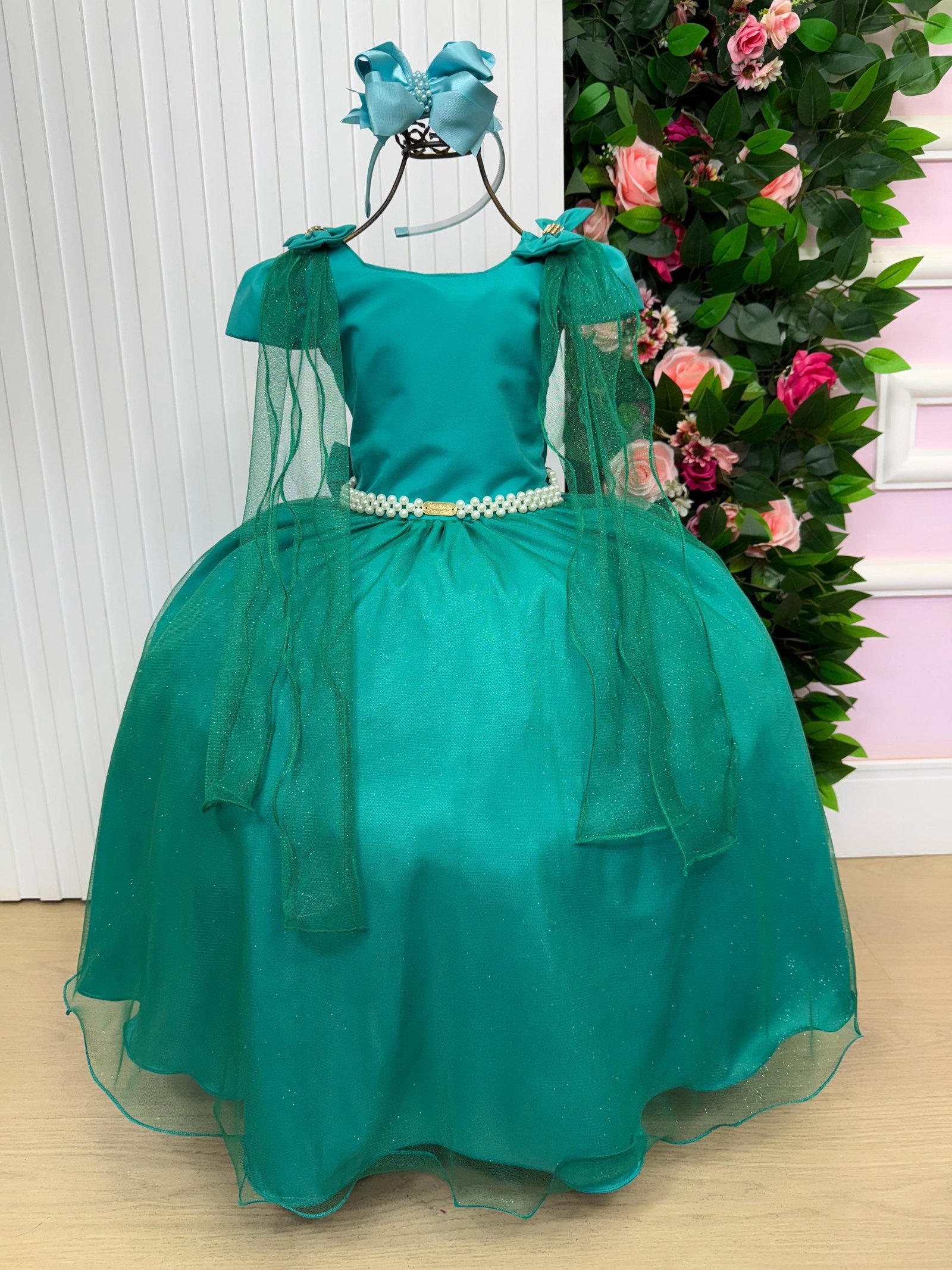 Vestido Banana Club Longo Diamante Verde Jade