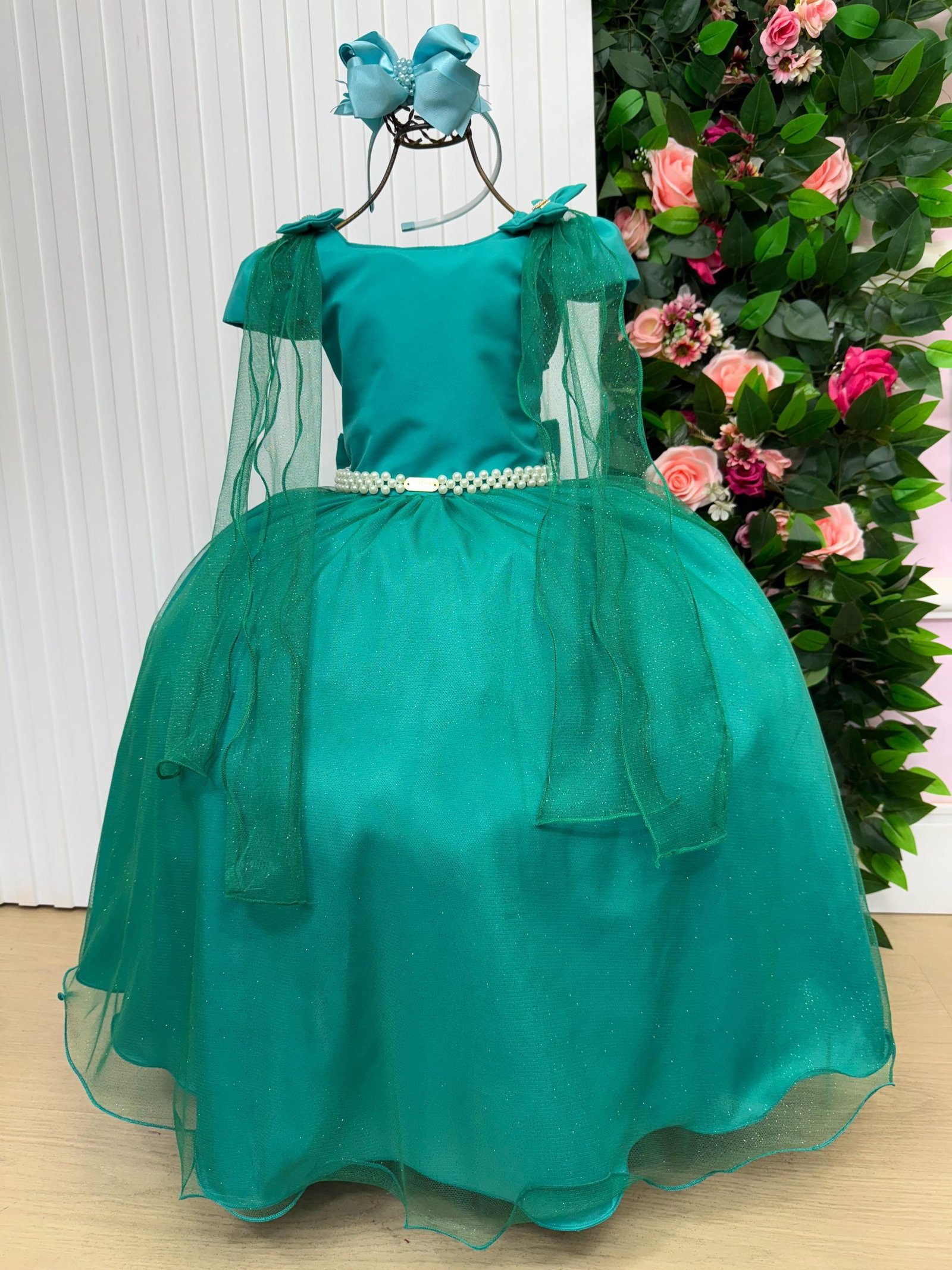 Vestido Banana Club Longo Diamante Verde Jade - Imagem 2