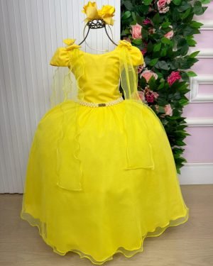 Vestido Banana Club Longo Diamante Amarelo