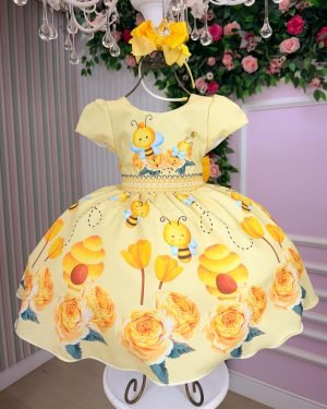 Vestido Temáticos Kids Abelha - Abelhinha