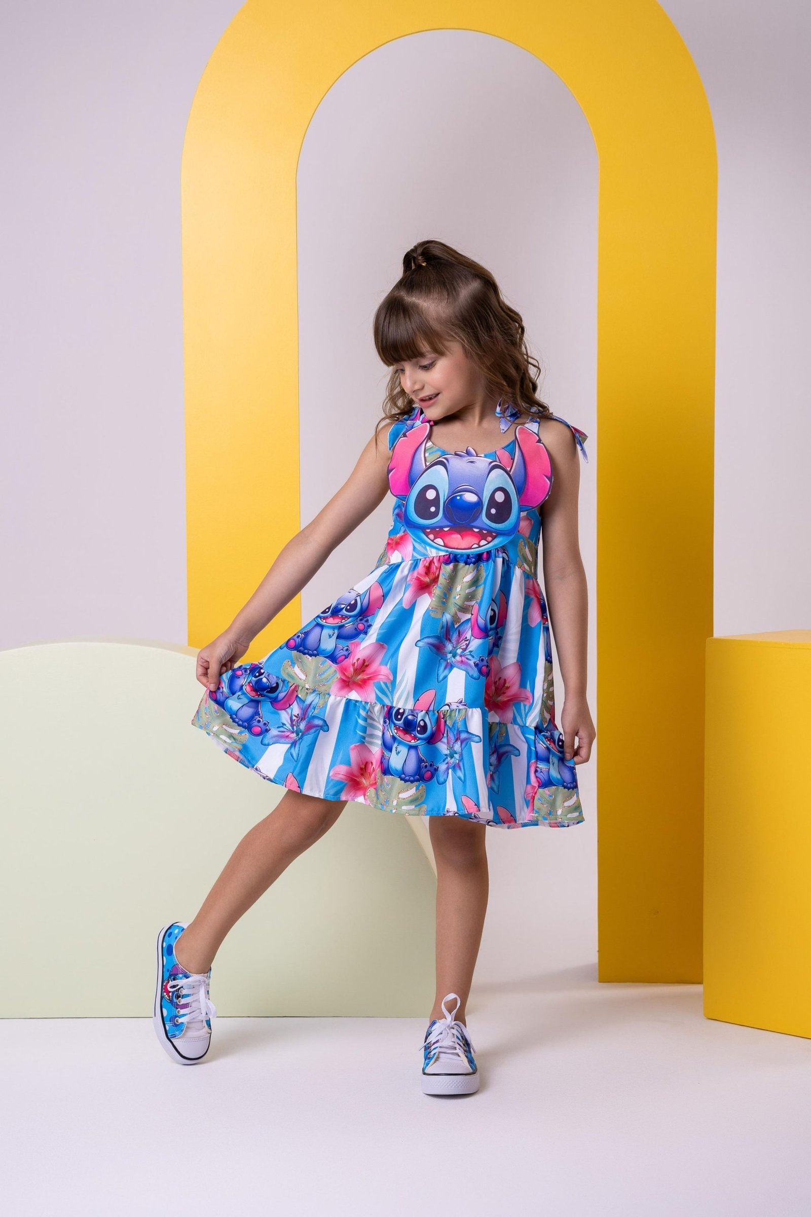Vestido Temáticos Ysa Kids Stitch Azul - Imagem 2
