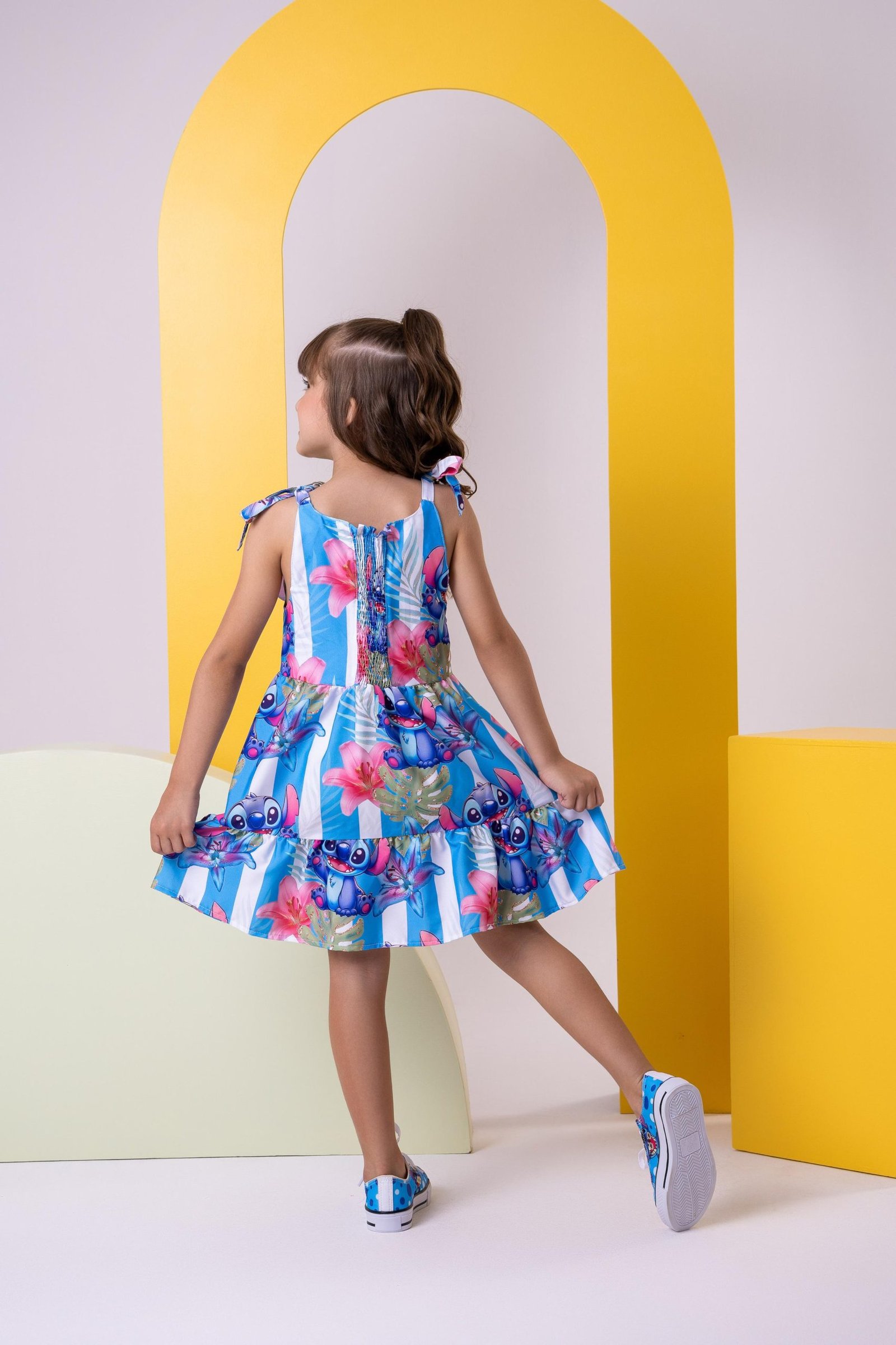 Vestido Temáticos Ysa Kids Stitch Azul - Imagem 4