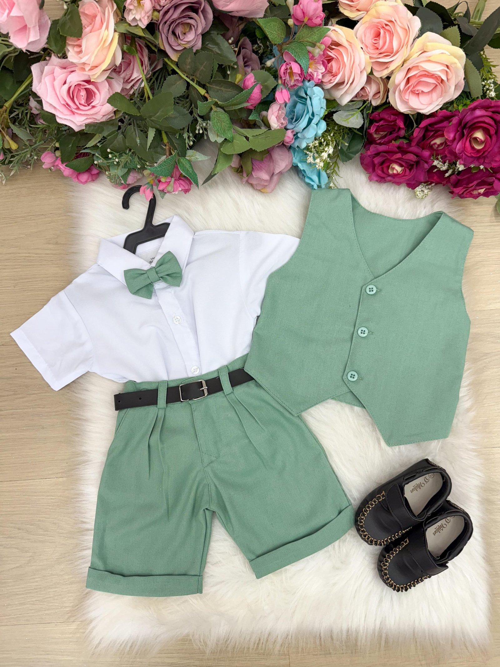 Conjunto Social Miss Cherry Leandro Colete Verde - Imagem 2