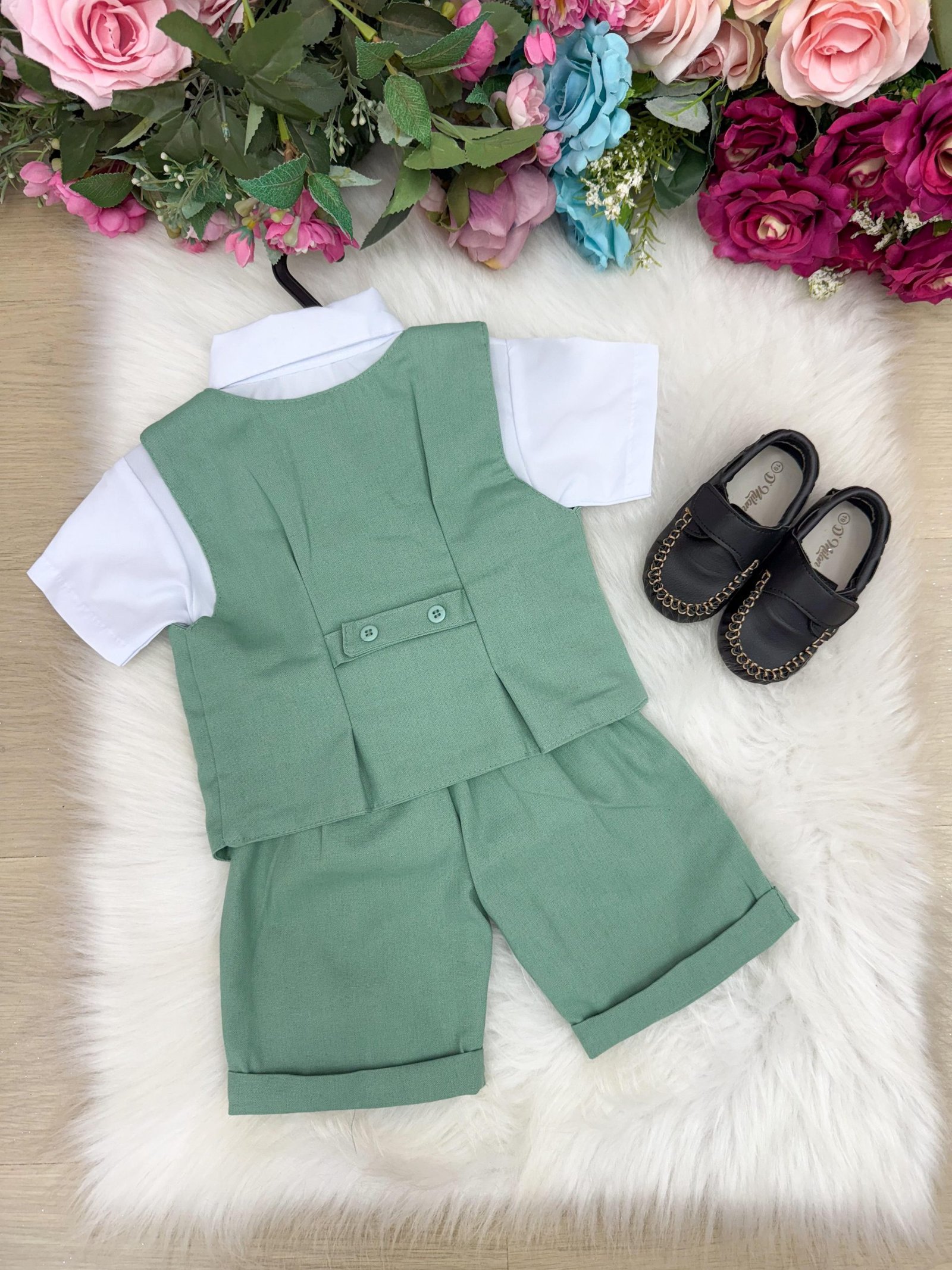 Conjunto Social Miss Cherry Leandro Colete Verde - Imagem 3