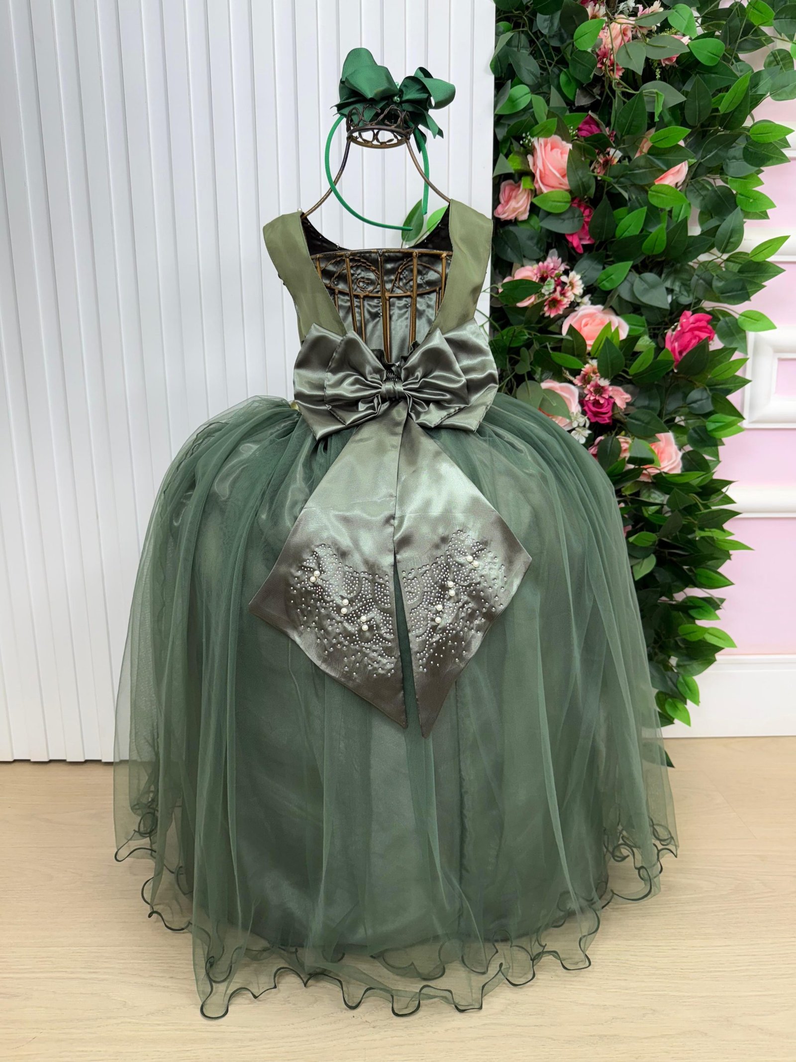 Vestido Enjoy Longo Regata Verde Militar - Imagem 4