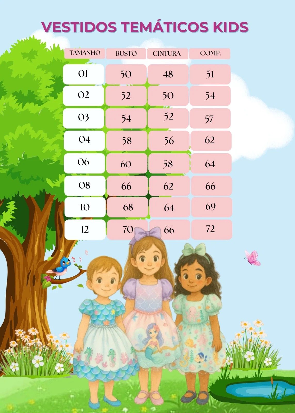 Vestido Tematicos Kids Fundo do Mar – Sereia Ariel Azu - Imagem 6