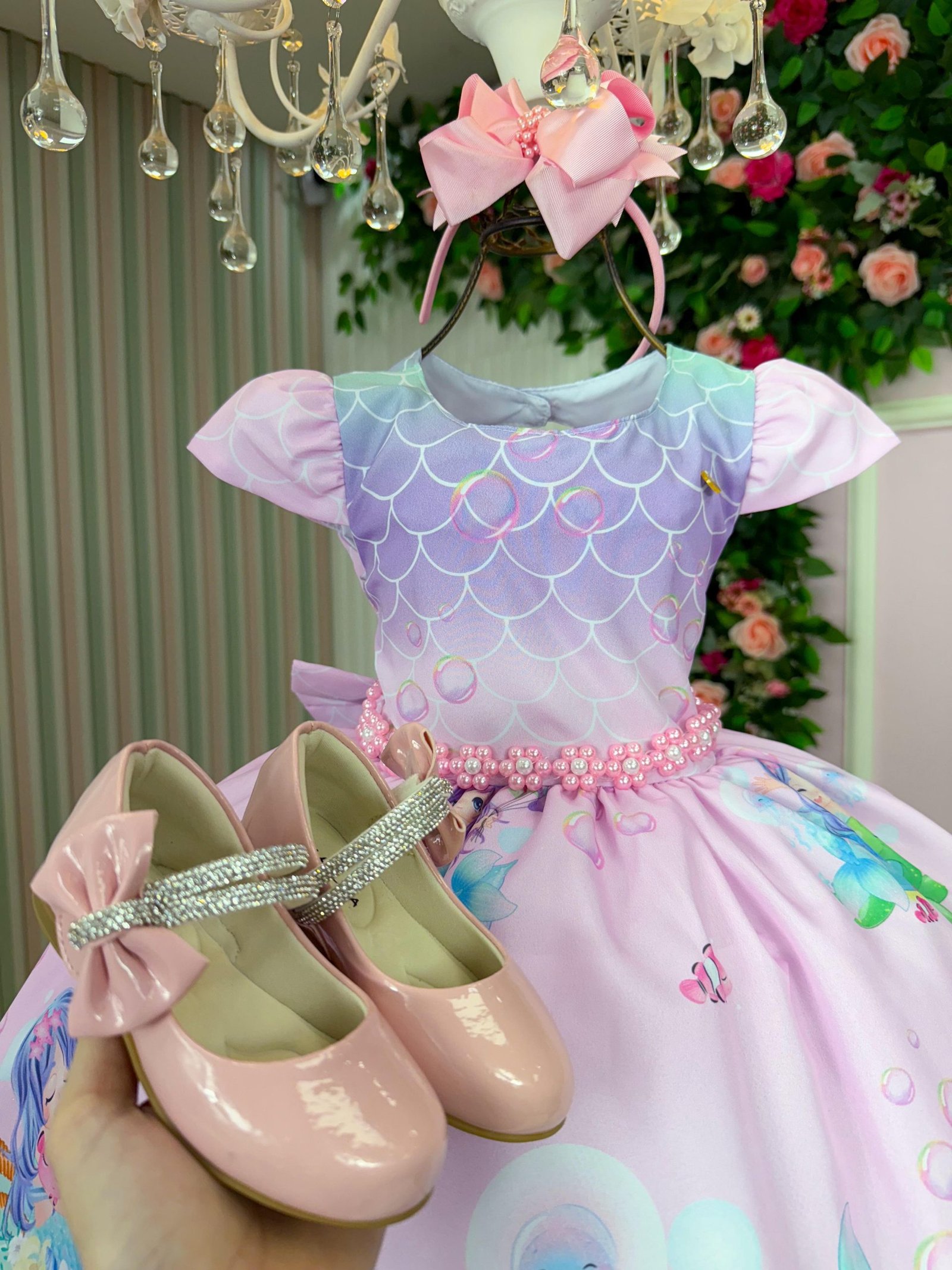 Vestido Infantil Temático Kids Sereia - Fundo do Mar - Imagem 4