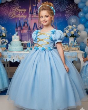 Vestido Bella Child/Fantasia Longa Cinderela