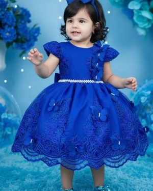 Vestido Marie Jardim Encantado Luxo Azul Royal