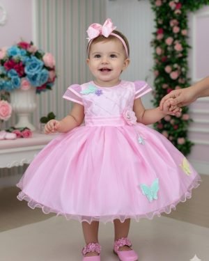 Vestido Marie Rosa Jardim Encantado Flores