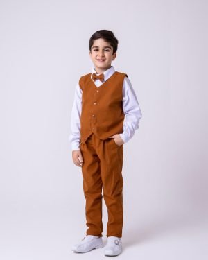 Conjunto Miss Cherry Social Colete Caramelo