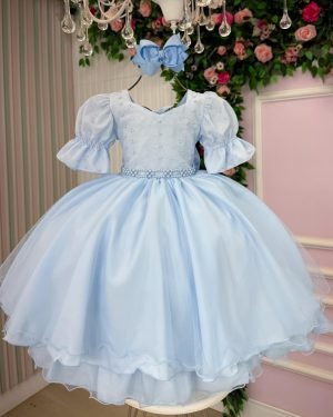 Vestido Bella Child Priscila Azul Bebe