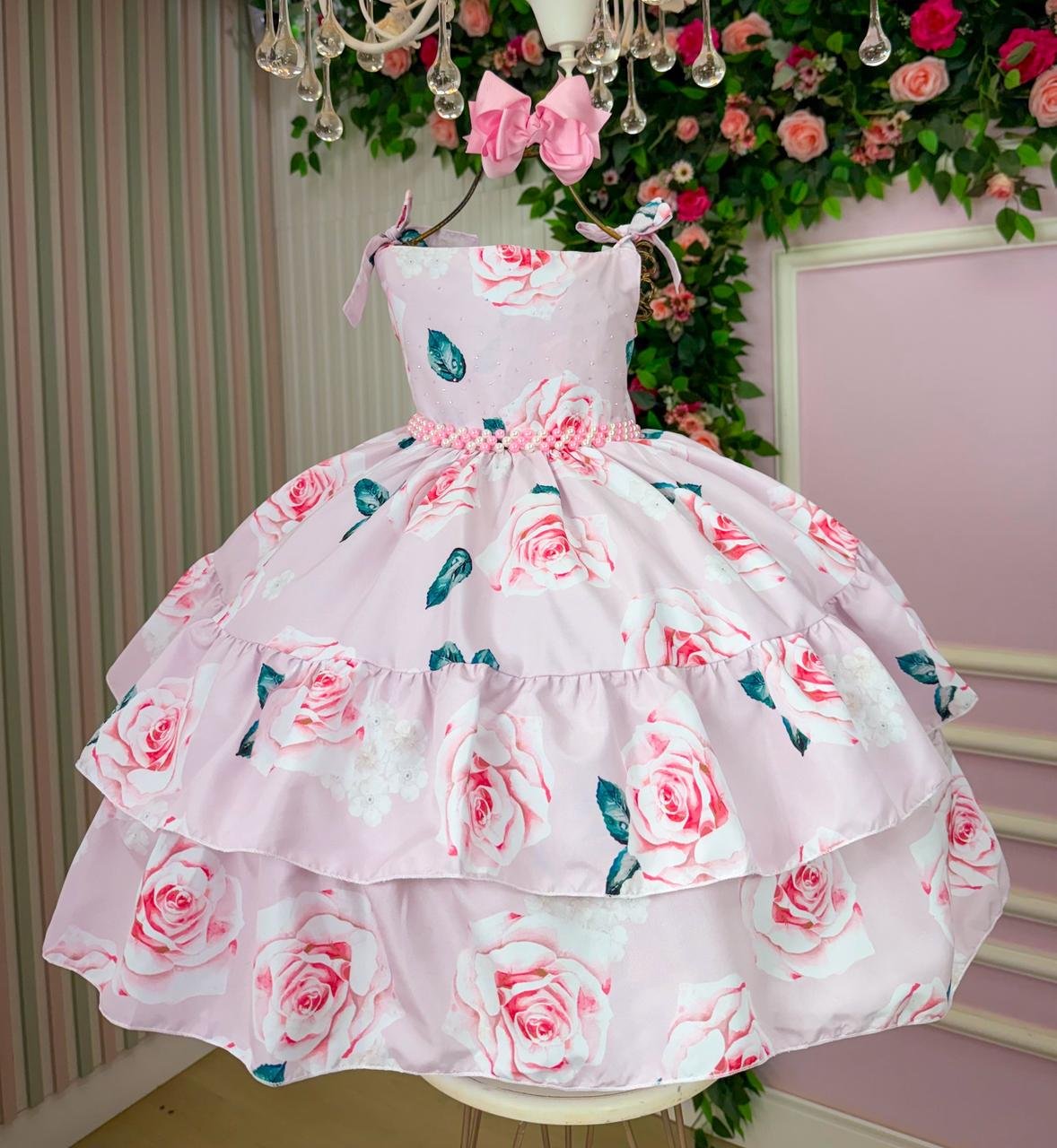 Vestido Giovanella Karine Florido Rosa