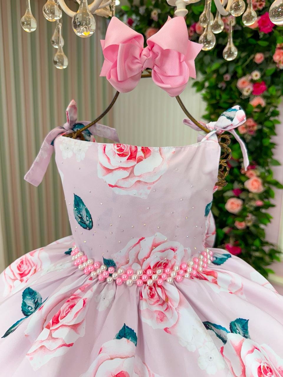 Vestido Giovanella Karine Florido Rosa - Imagem 3