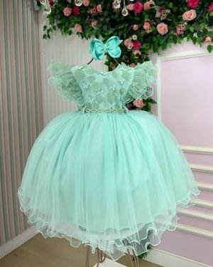 Vestido Menina Bonita Angelie Verde Menta