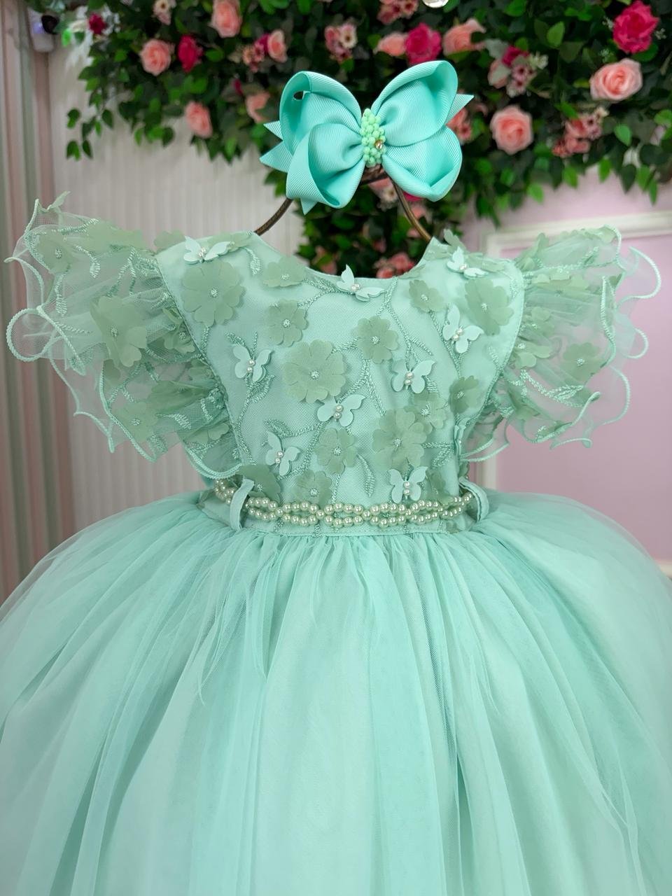 Vestido Menina Bonita Angelie Verde Menta - Imagem 2