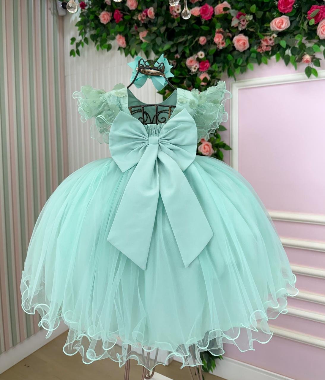 Vestido Menina Bonita Angelie Verde Menta - Imagem 4