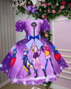 Vestido Tematicos Luxo Guerreiras do K-Pop