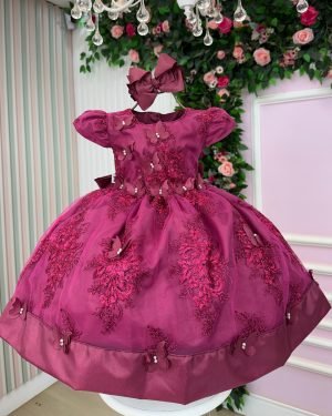 Vestido Marie Marcelina Jardim Encantado Marsala