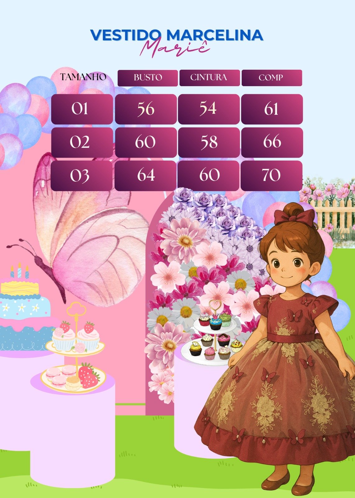 Vestido Marie Marcelina Jardim Encantado Vermelho com Dourad - Imagem 4