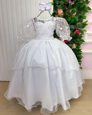 Vestido Bella Child Longo Eva Branco